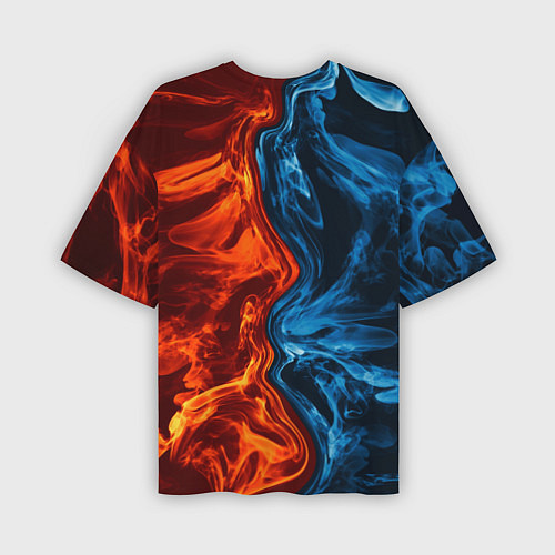 Мужская футболка оверсайз Огонь и вода / 3D-принт – фото 2