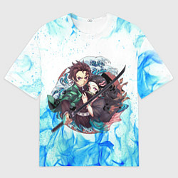 Футболка оверсайз мужская KIMETSU NO YAIBA, цвет: 3D-принт