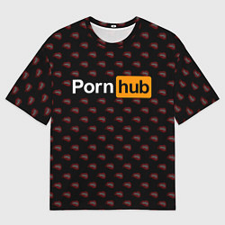 Футболка оверсайз мужская PornHub, цвет: 3D-принт