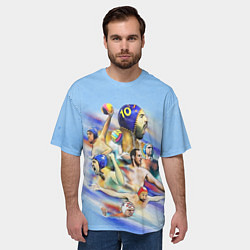Футболка оверсайз мужская Water polo players, цвет: 3D-принт — фото 2