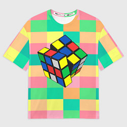 Футболка оверсайз мужская Кубик Рубика, цвет: 3D-принт