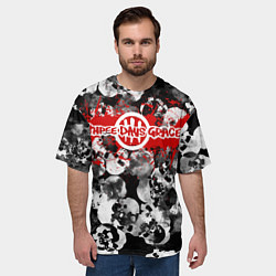 Футболка оверсайз мужская Three days grace, цвет: 3D-принт — фото 2