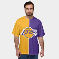 Футболка оверсайз мужская LA LAKERS, цвет: 3D-принт — фото 2
