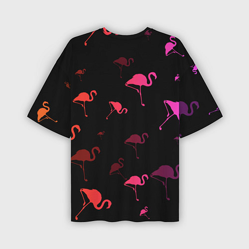 Мужская футболка оверсайз Фламинго / 3D-принт – фото 2