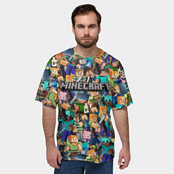 Футболка оверсайз мужская MINECRAFT ПЕРСОНАЖИ, цвет: 3D-принт — фото 2