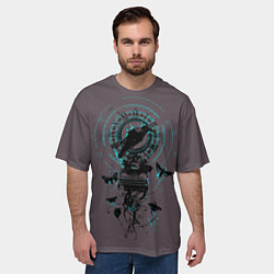 Футболка оверсайз мужская Черный ворон, цвет: 3D-принт — фото 2