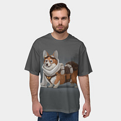 Футболка оверсайз мужская КОРГИ ПИЛОТ, цвет: 3D-принт — фото 2