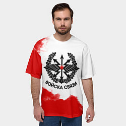 Футболка оверсайз мужская Войска связи, цвет: 3D-принт — фото 2