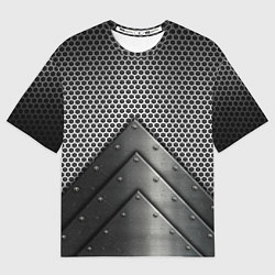 Футболка оверсайз мужская Броня металлическая, цвет: 3D-принт