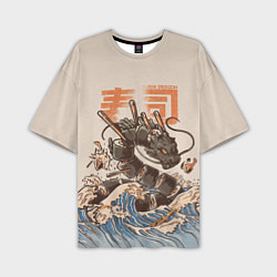 Мужская футболка оверсайз Sushi dragon