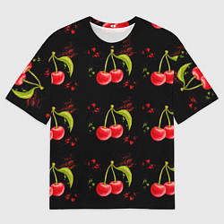 Футболка оверсайз мужская Вишенки, цвет: 3D-принт