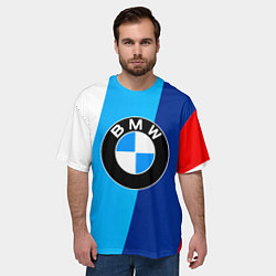 Футболка оверсайз мужская BMW, цвет: 3D-принт — фото 2