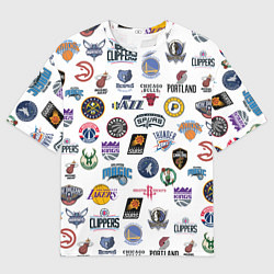 Футболка оверсайз мужская NBA Pattern, цвет: 3D-принт