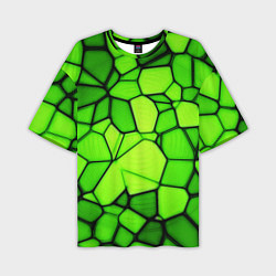 Футболка оверсайз мужская Зеленая мозаика, цвет: 3D-принт