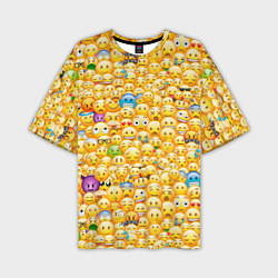 Футболка оверсайз мужская Смайлики Emoji, цвет: 3D-принт