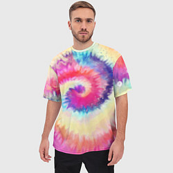 Футболка оверсайз мужская Tie Dye vortex, цвет: 3D-принт — фото 2