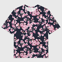 Футболка оверсайз мужская Сакура, цвет: 3D-принт