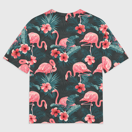 Мужская футболка оверсайз Flamingo / 3D-принт – фото 2