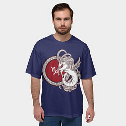 Футболка оверсайз мужская Козерог Знак Зодиака, цвет: 3D-принт — фото 2