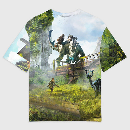 Мужская футболка оверсайз HORIZON ZERO DAWN 2020 / 3D-принт – фото 2