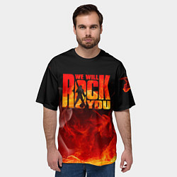 Футболка оверсайз мужская Queen - We Will Rock You, цвет: 3D-принт — фото 2
