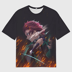 Футболка оверсайз мужская KIMETSU NO YAIBA, цвет: 3D-принт