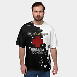 Футболка оверсайз мужская Brazzers orgasm donor, цвет: 3D-принт — фото 2