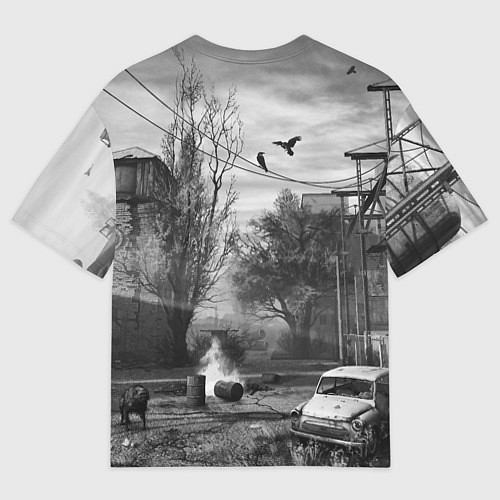 Мужская футболка оверсайз СТАЛКЕР-ЧЕРНОБЫЛЬ / 3D-принт – фото 2