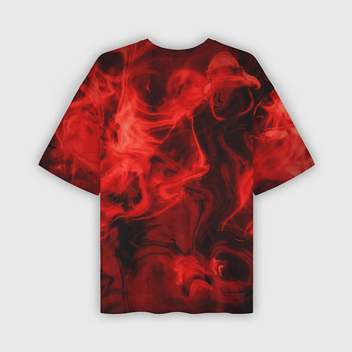Мужская футболка оверсайз Красный дым / 3D-принт – фото 2