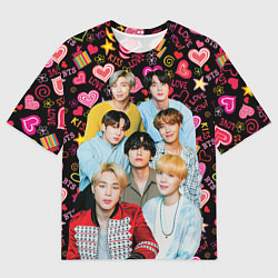 Мужская футболка оверсайз I Love BTS