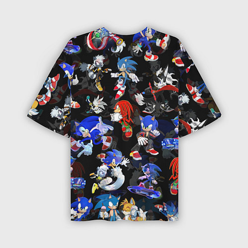 Мужская футболка оверсайз Sonic паттерн / 3D-принт – фото 2