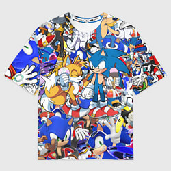 Футболка оверсайз мужская SONIC PATTERN, цвет: 3D-принт