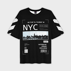 Футболка оверсайз мужская Off-White: NYC, цвет: 3D-принт