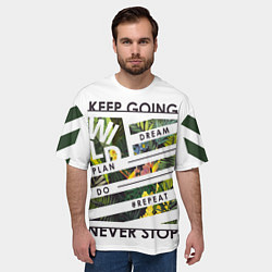 Футболка оверсайз мужская Off-White: Keep Going, цвет: 3D-принт — фото 2