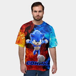Футболка оверсайз мужская SONIC, цвет: 3D-принт — фото 2