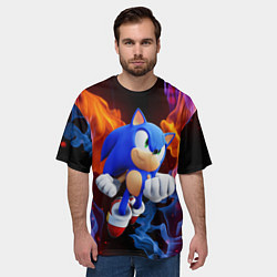 Футболка оверсайз мужская SONIC, цвет: 3D-принт — фото 2