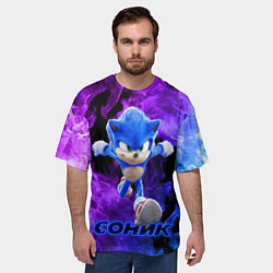 Футболка оверсайз мужская SONIC, цвет: 3D-принт — фото 2