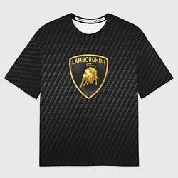 Футболка оверсайз мужская Lamborghini logo n carbone, цвет: 3D-принт