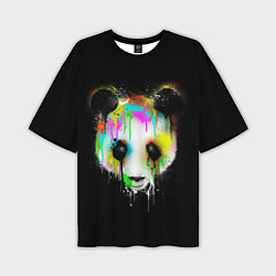 Мужская футболка оверсайз Панда в краске
