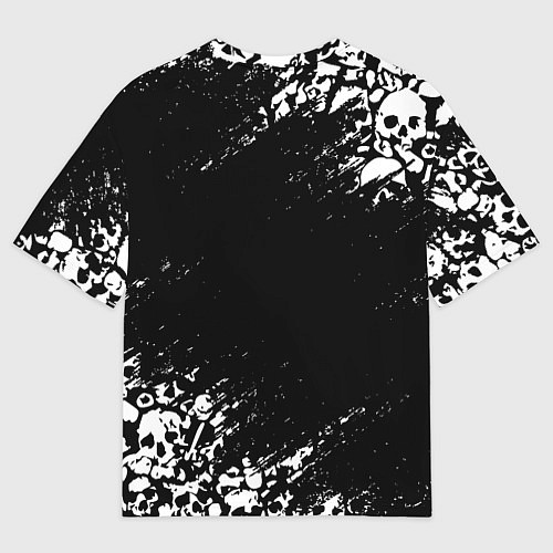 Мужская футболка оверсайз БЕЛЫЕ ЧЕРЕПА / 3D-принт – фото 2