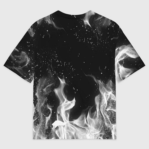Мужская футболка оверсайз БЕЛЫЙ ОГОНЬ / 3D-принт – фото 2
