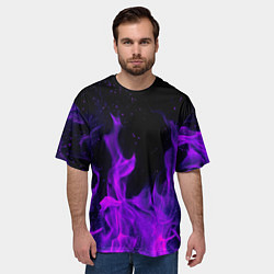 Футболка оверсайз мужская ФИОЛЕТОВЫЙ ОГОНЬ, цвет: 3D-принт — фото 2