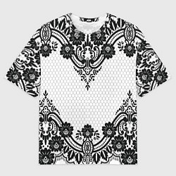 Мужская футболка оверсайз Кружева