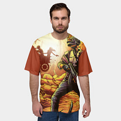 Футболка оверсайз мужская PUBG спина, цвет: 3D-принт — фото 2