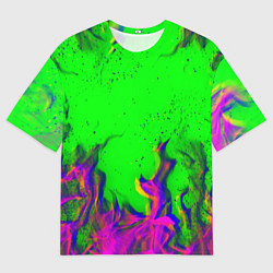 Футболка оверсайз мужская ОГОНЬ ГЛИТЧ, цвет: 3D-принт