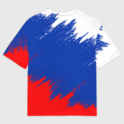 Мужская футболка оверсайз РОССИЯ ТРИКОЛОР / 3D-принт – фото 2