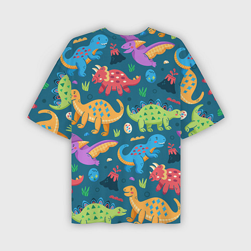 Мужская футболка оверсайз Арт с динозаврами / 3D-принт – фото 2