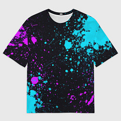 Мужская футболка оверсайз БРЫЗГИ КРАСКИ NEON