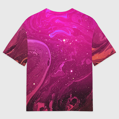Мужская футболка оверсайз РОЗОВЫЙ КОСМОС / 3D-принт – фото 2