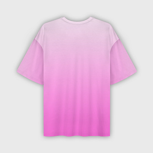 Мужская футболка оверсайз Розовая лапка с подушечками / 3D-принт – фото 2